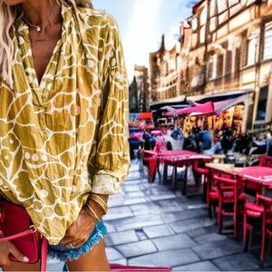 Floral Yellow Blouse for Women